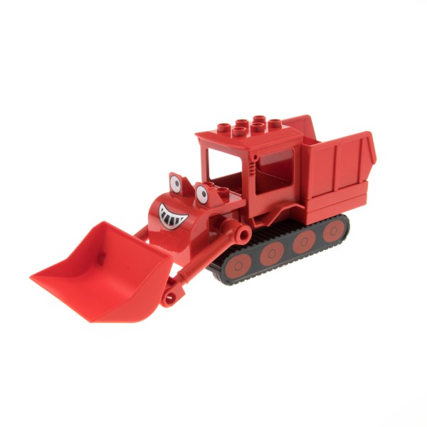 1x Lego Duplo Bau Fahrzeug Buddel Muck rot schwarz Planierraupe Bulldozer btb009