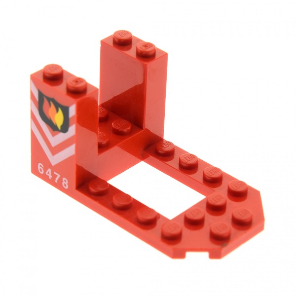 1x Lego Fahrzeug Cockpit rot 7x4x3 bedruckt Feuerwehr Abzeichen 6478 30250pb01