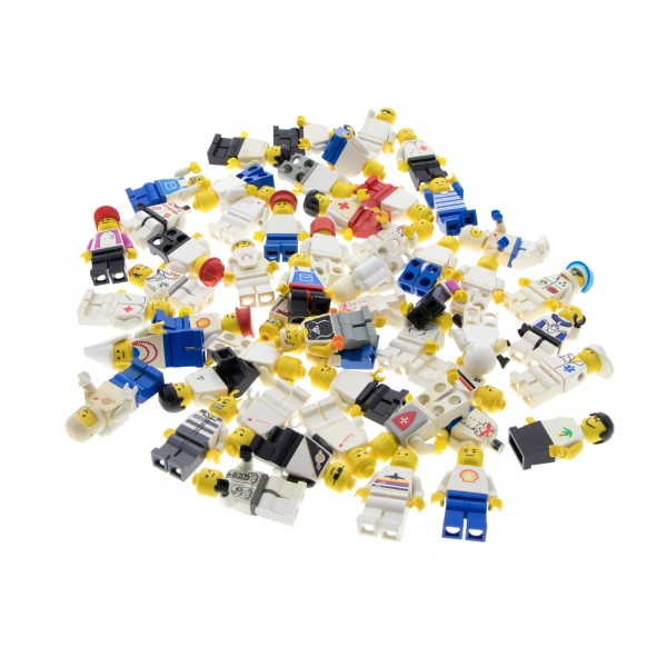 50x Lego Figuren Set B-Ware beschädigt Minifigur City weiß Telekom 970 973 981 983