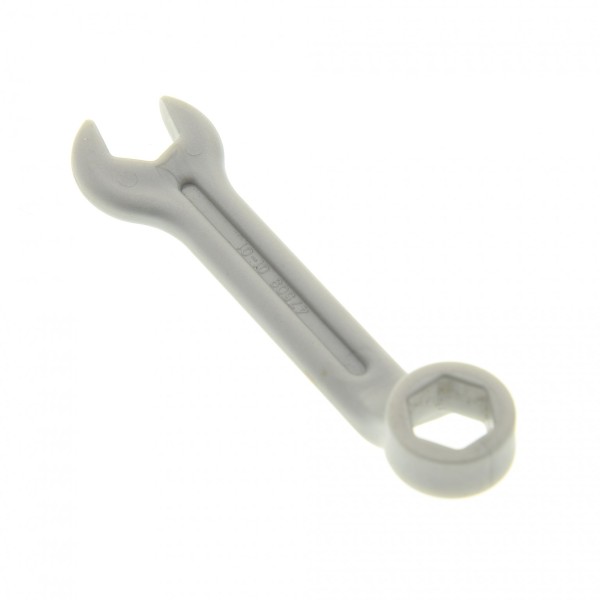 1x Lego Duplo Werkzeug Schraubenschlüssel perl silber grau 4207545 47509