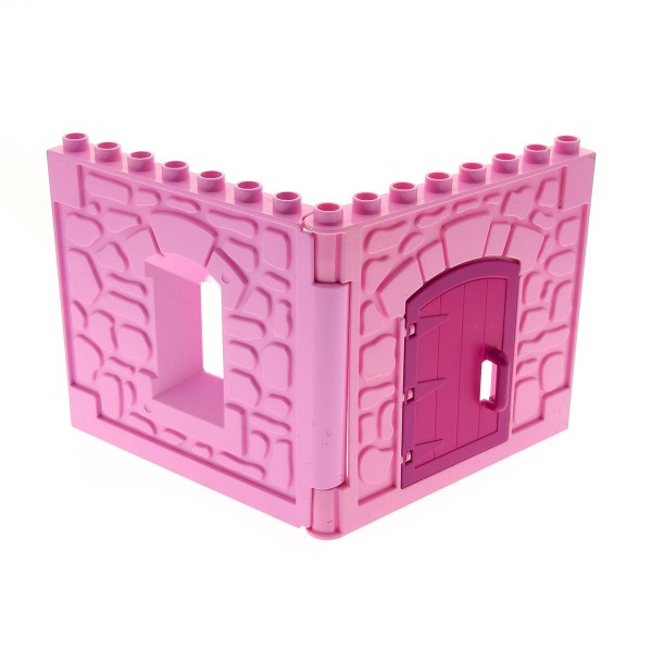 1x Lego Duplo Wand Element hell rosa B-Ware abgenutzt magenta pink 51695 51697