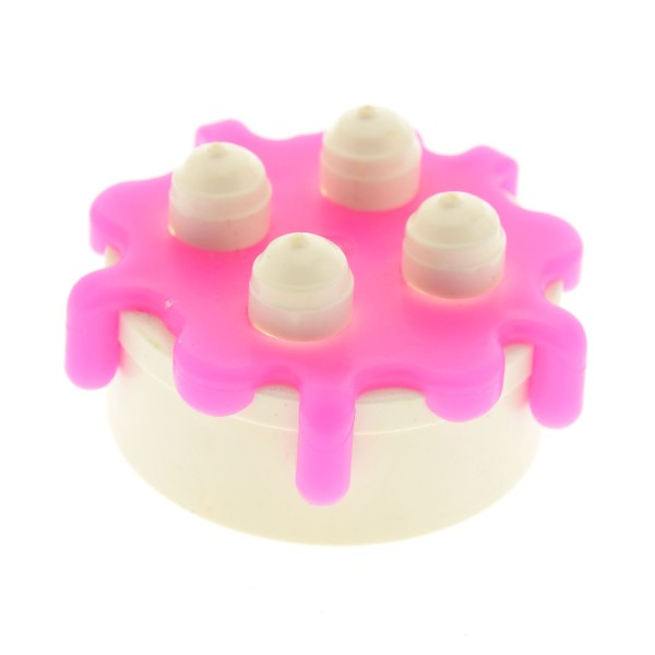 1x Lego Duplo Torte transparent rosa pink weiss Kuchen 10832 4261501 31287c03