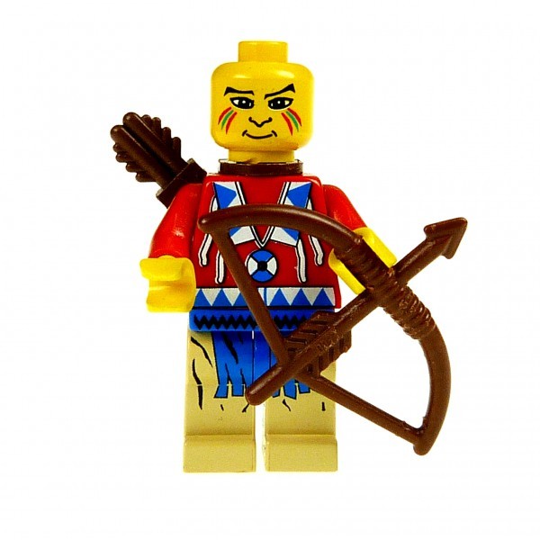 1 x Lego System Figur Indianer rot beige Western Wild West mit Pfeil und Bogen ww022 Set 6746 6748 6763 6733 