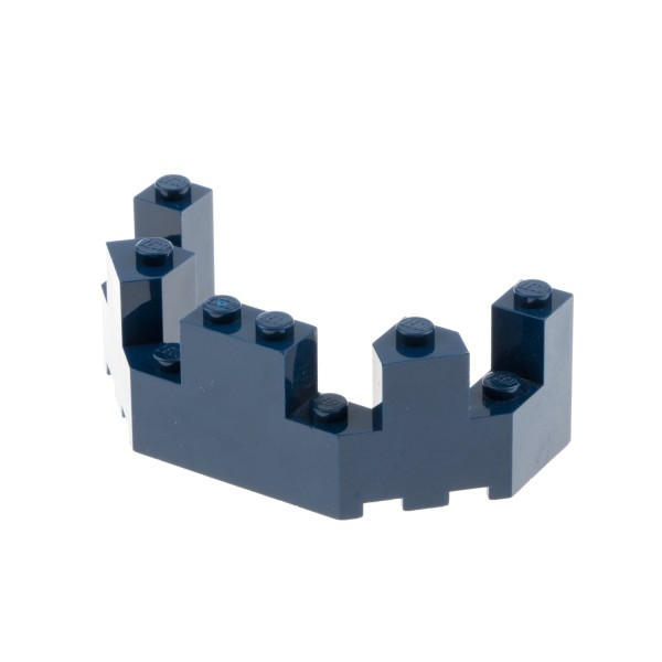 1x Lego Burg Zinne 4x8x2 1/3 dunkel blau Mauer Ecke Turm Stein 6139001 6066