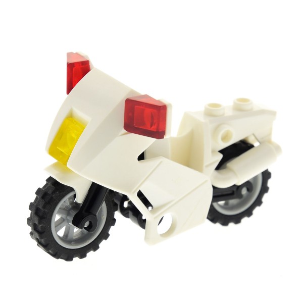 1 x Lego System Motorrad weiß ohne POLIZEI Police Sticker ohne Ständer Set 7744 7235 4256657 52035