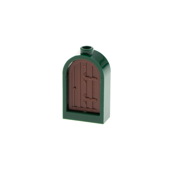 1x Lego Fenster Rahmen 1x2x2 dunkel grün rund Holztüre Tür Blatt 94161 30044