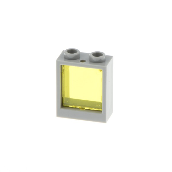 1x Lego Fenster Rahmen 1x2x2 neu-hell grau Scheibe gelb 70922 60601 60592c06