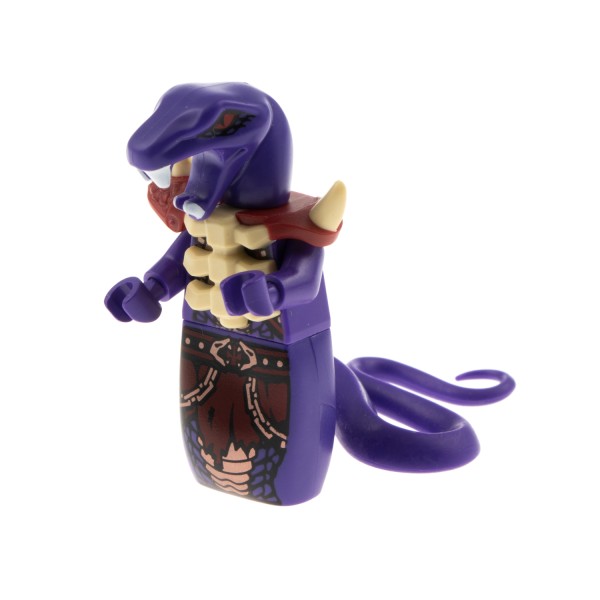 1x Lego Figur Ninjago Chop'rai Schlangen Kopf kurz violett mit Rüstung njo113