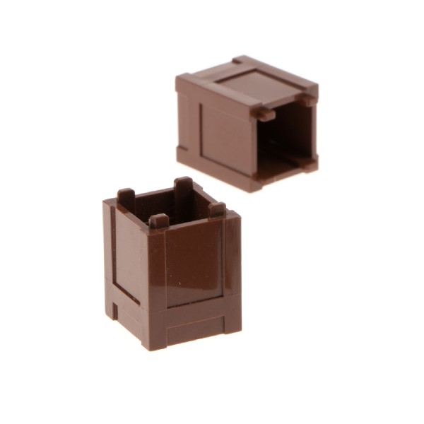 2x Lego Container 2x2x2 rot braun eckig Kiste Truhe Behälter Tonne 4520638 61780