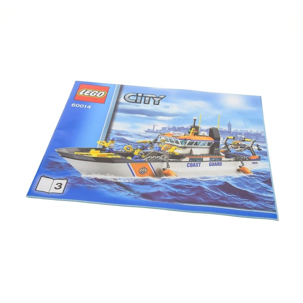 1 x Lego System Bauanleitung Heft 3 Town City Coast Guard Patrol Küstenwache Boot 60014