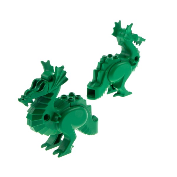 2x Lego Tier Drachen Körper B-Ware abgenutzt grün Zubehör Set 6082 6076 6129c01