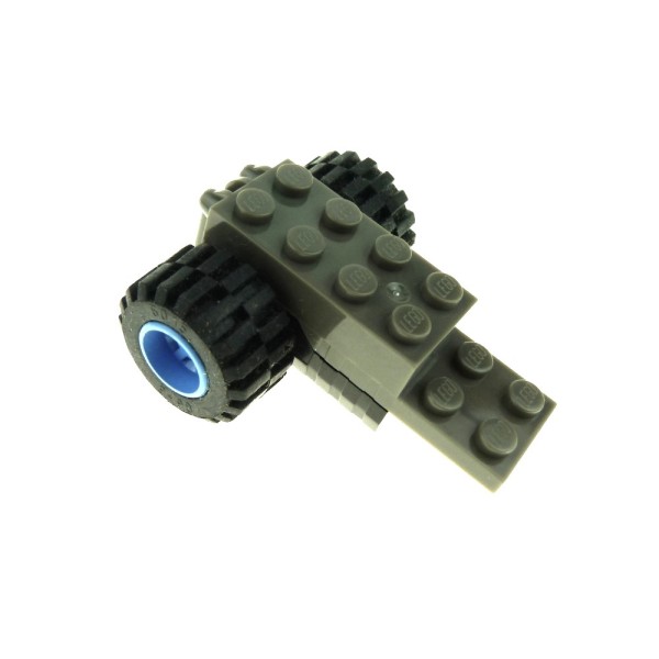 1x Lego Rückzieh Motor 6x2x1 2/3 schwarz Rad blau Aufziehmotor Pullback 41861c01