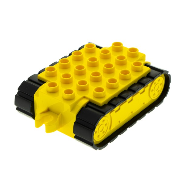 1x Lego Duplo Bau Fahrzeug Planierraupe gelb Trittfläche schwarz 25600c01