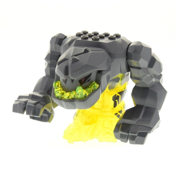 1x Lego Figur Power Miners Rock Stein Monster Geolix neon grün grau 8963 pm015