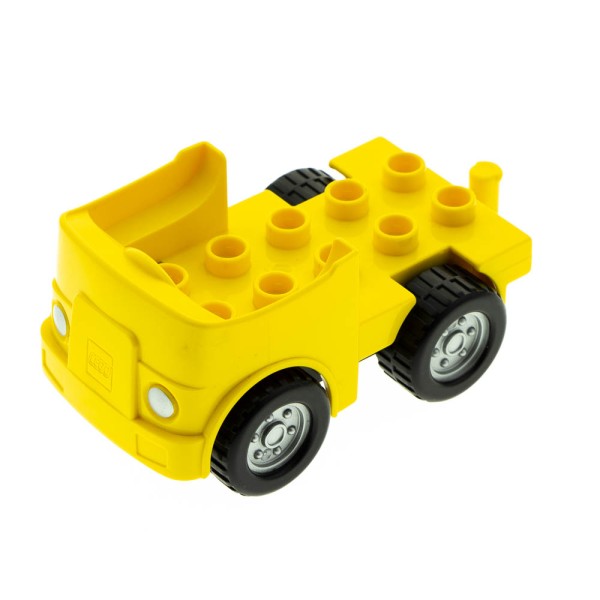 1x Lego Duplo Bau Fahrzeug gelb Räder metallic silber 88760c02pb02 95462pb02