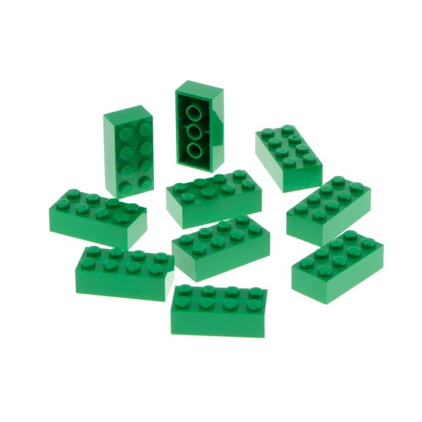 10x Lego Bau Stein 2x4x1 grün Basic 4106356 300128 3556 15589 54534 72841 3001