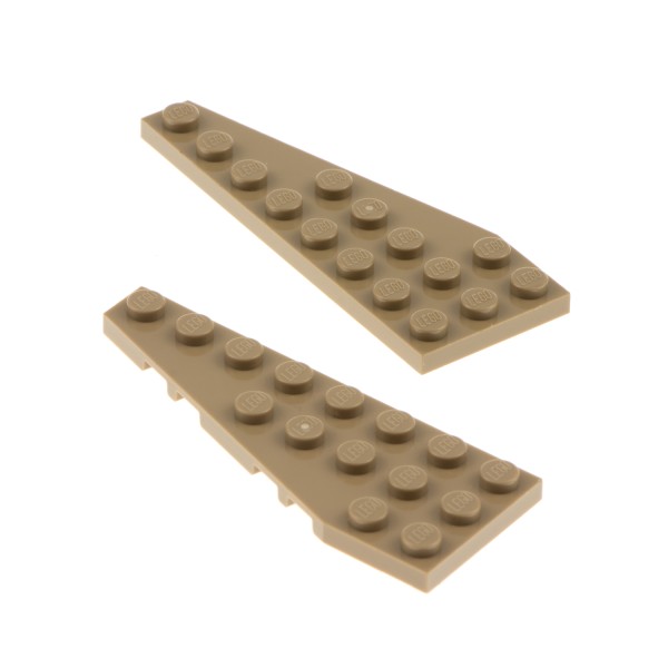 2x Lego Flügel Platten dunkel beige 8x3 links rechts Harry Potter 50305 50304