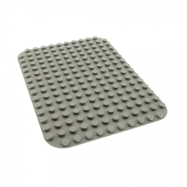 1x Lego Duplo Bau Platte B-Ware abgenutzt alt-hell grau Ecken abgerundet 6851