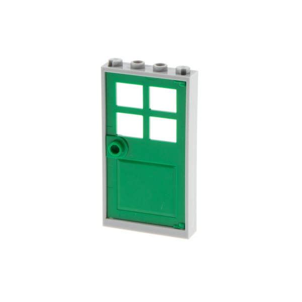 1x Lego Tür Rahmen 1x4x6 neu-hell grau Türblatt grün Haus Fenster 60623 60596