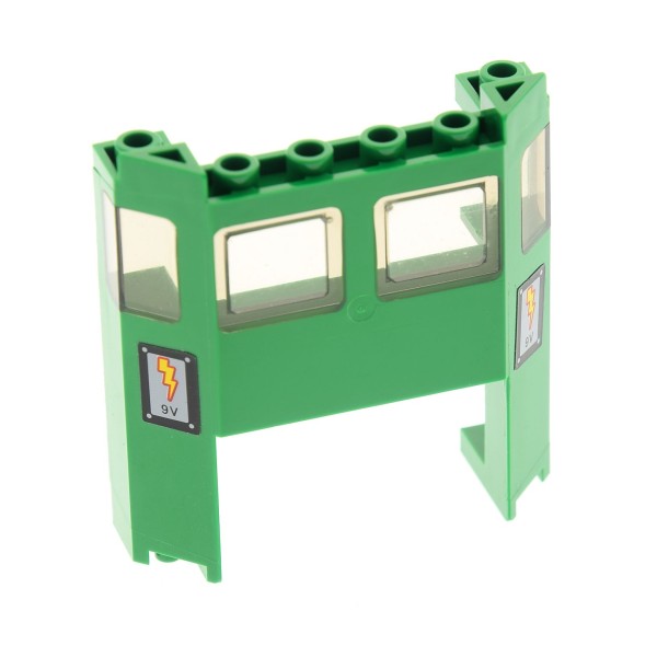 1x Lego Zug Fenster 1x4x2 grün Scheibe transparent braun Lok 2924bpb001