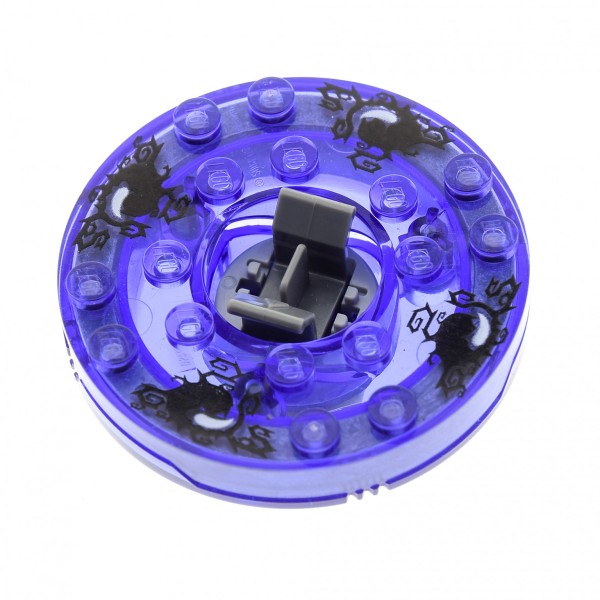 1 x Lego System Ninjago Spinner rund gewölbt 6x6 transparent violette schwarze Lord Garmadon mit Gleitstein Set 2256 4633931 bb493c10pb01