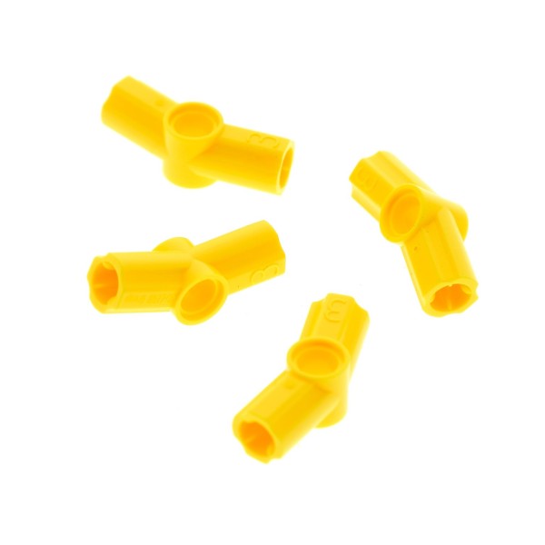 4x Lego Technic Verbinder Winkel #3 157.5 ° gelb Achs Connector 4107067 32016