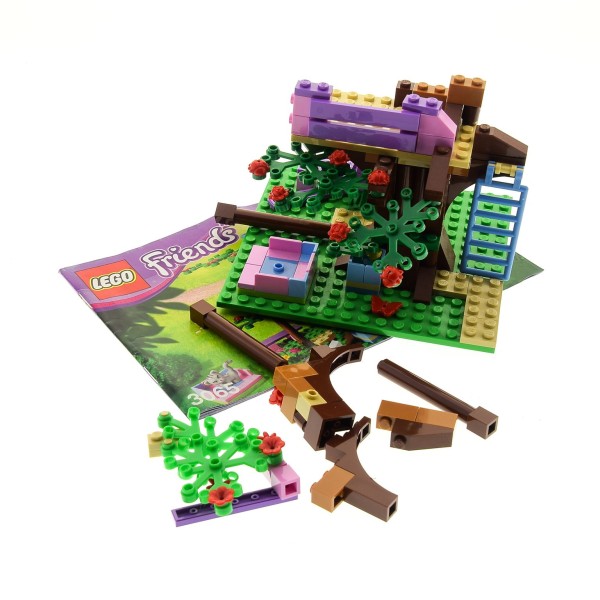 1 x Lego System Teile Set Modell für 3065 Friends Olivia’s Tree House Baumhaus grün rosa mit Bauanleitung unvollständig 