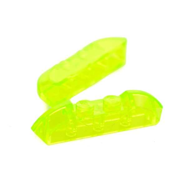 2 x Lego System Schräg Licht Stein Prisma transparent neon grün 1x4 Lampe abgerundet U-Boot Zug Auto Scheinwerfer 4610 4791 4789 40996