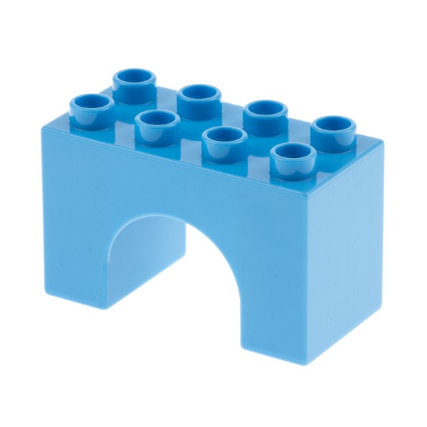 1x Lego Duplo Brücken Bau Stein 2x4x2 hell blau Ausschnitt gewölbt Burg 11198