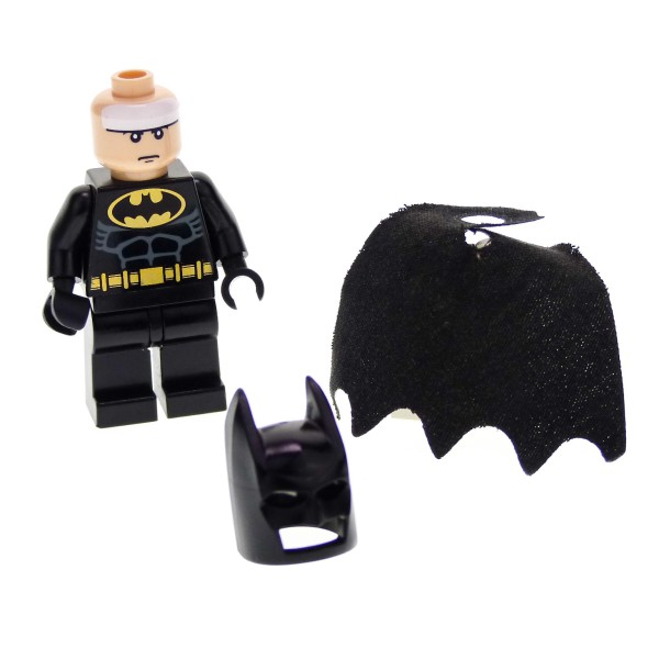 1 x Lego System Figur Mann Batman I Torso schwarz bedruckt Fledermaus Logo gold Black Suit Umhang bat002