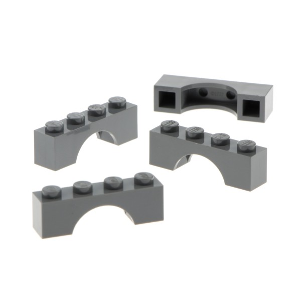 4x Lego Bogenstein 1x4x1 neu-dunkel grau Bögen rund Bogen Brücke 4210999 3659