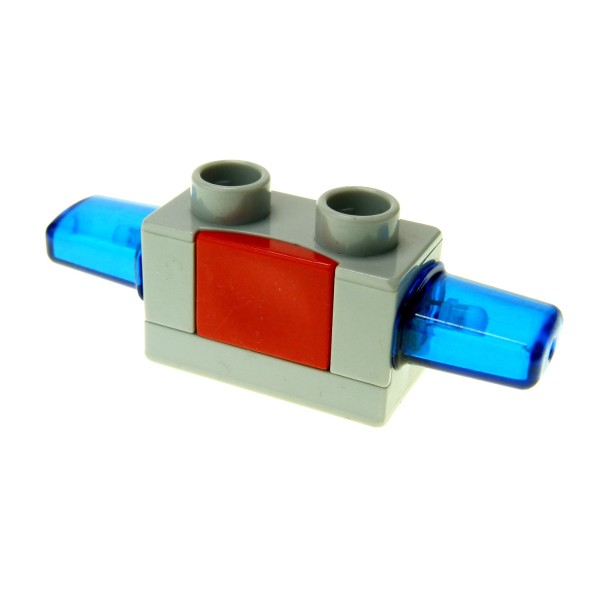 1 x Lego Duplo Funktion Stein Sirene Blau Licht neu-hell grau blau rot Warn Leuchte Blink Licht Sound Light Effekt Modul für Auto LKW geprüft 52189c02