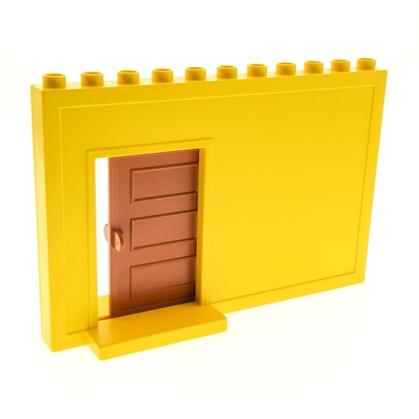 1 x Lego Duplo Wand Element gelb 1 x 11 x 6 mit Schiebetür braun Zimmer Haus Tür Mauer Puppenhaus 4901c01