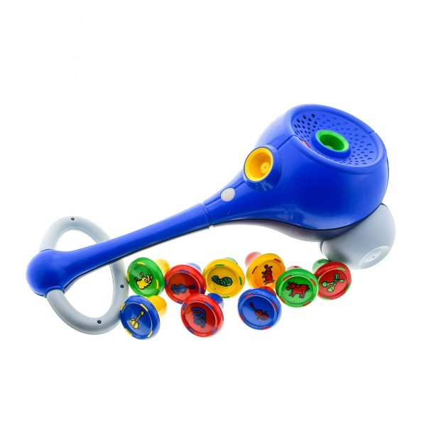 1 x Lego Duplo Primo Explore Musik Roller blau mit 9 Sound Plug Steck Modulen Tier und Instrument Geräusche Music Orchester Composer geprüft bb261 3363