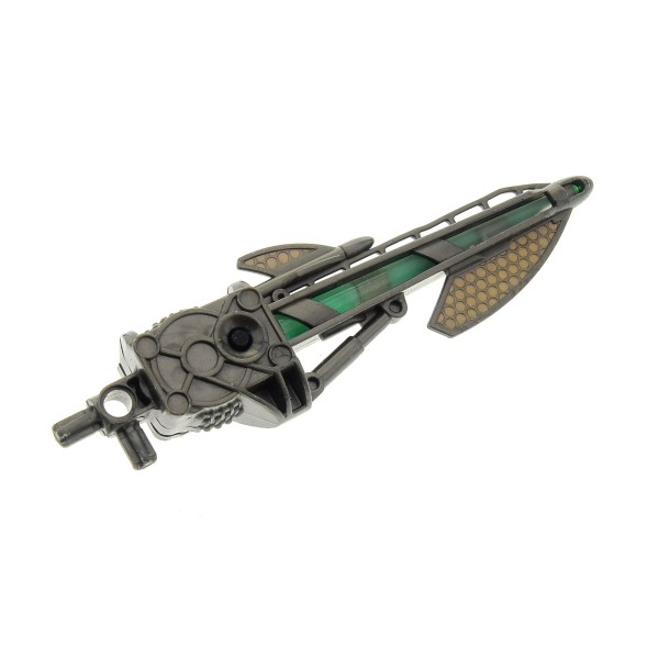 1 x Lego Bionicle Figur Laser Waffe perl dunkel grau leuchtet grün Licht Harpune Weapon Electric Technic (Inika Toa Hahli 8728) geprüft 55825c01