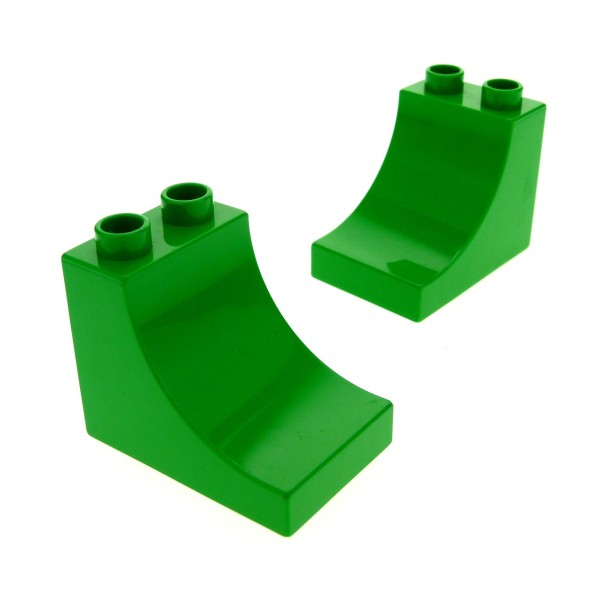 2 x Lego Duplo Dach Stein bright hell grün 2x3x2 Kurve Tanne Baum für Set 10582 10584 3353 45012 2301