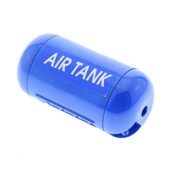 1x Lego Technic Pneumatik Luft Tank B-Ware abgenutzt blau Sticker weiß 67c01pb01