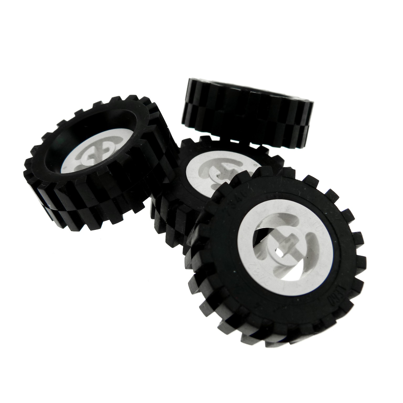 LEGO Technic Räder 4 Reifen 30.4 x 14 VR auf weissen Felgen 
