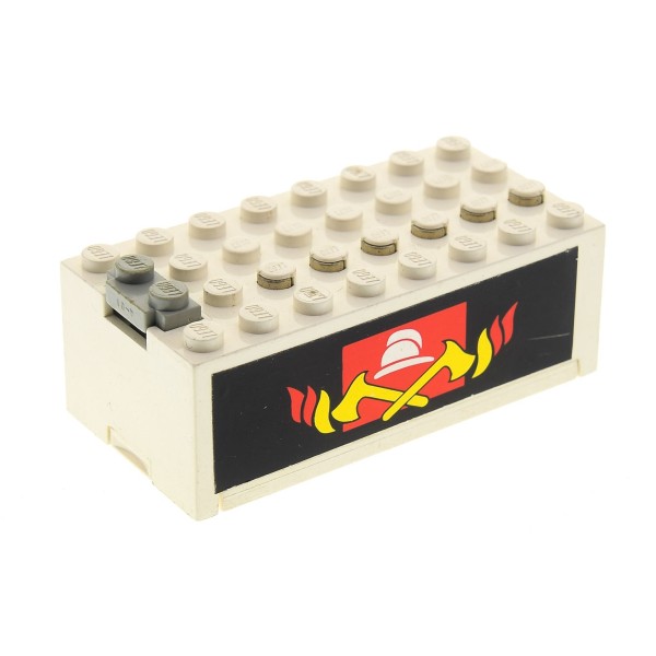 1x Lego Elektrik Batteriekasten Block creme weiß Feuerwehr geprüft 4760c01pb04