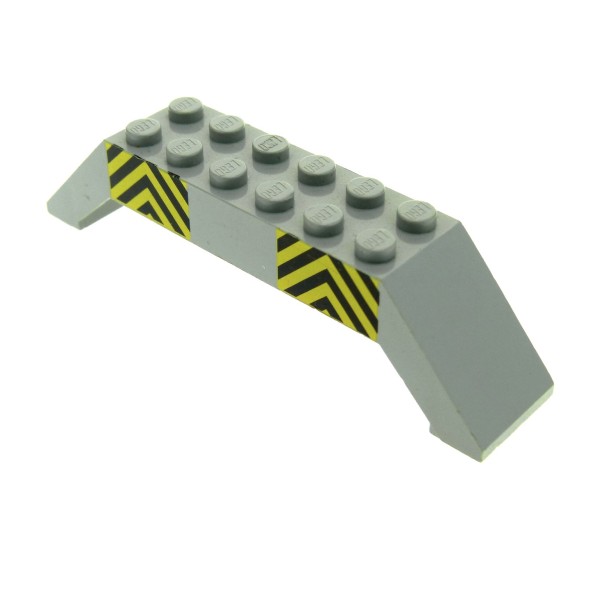 1x Lego Brückenstein 45° 10x2x2 alt-hell grau doppelt schräg Streifen 30180pb03