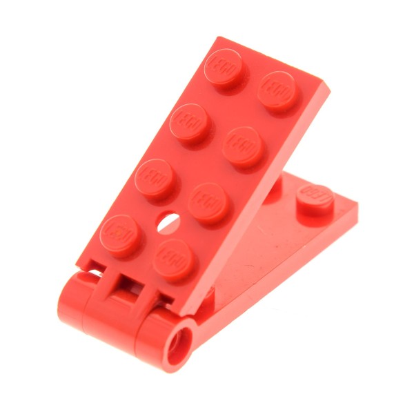 1x Lego Scharnier Platte rot 2x5 Gelenk komplett Loch gross 3149c01