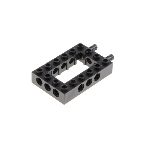 1x Lego Technic Rahmen Loch Stein schwarz 4x6 2 fixierten Pins 32531c01