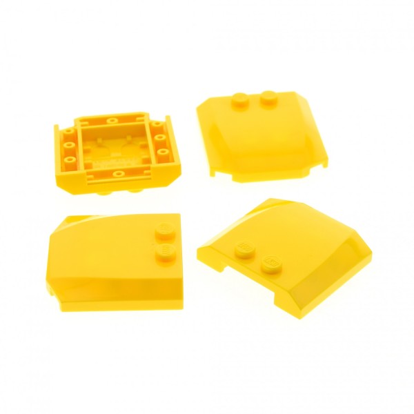 4x Lego Motorhaube 4x4x2/3 gelb Auto Zug Dach Haube 4193073 45677