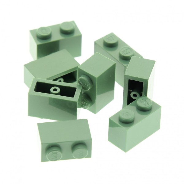 8 x Lego System Bau Stein 1x2 sand grün Set 70912 10255 41188 7419 10228 7194 10230 3004
