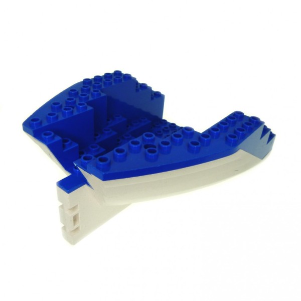 1x Lego Boot Rumpf Heck 14x12x5 B-Ware abgenutzt weiß blau Schiff 6053c02