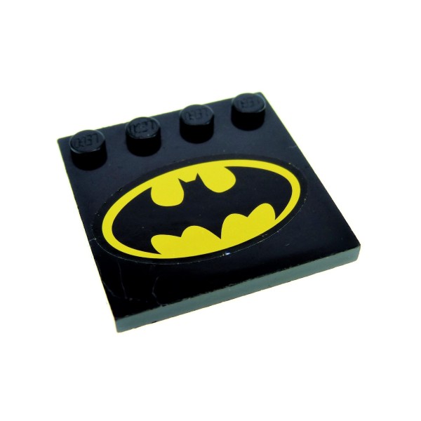 1x Lego Fliese modifiziert 4x4 schwarz Noppen am Rand Batman 7782 6179pb009