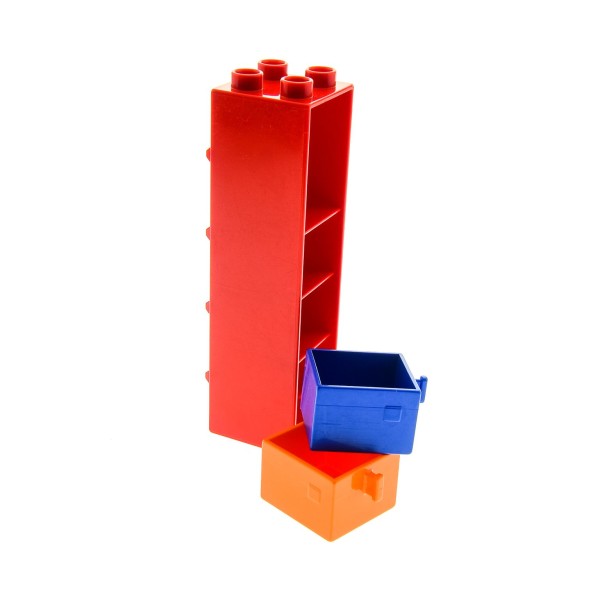 1x Lego Duplo Möbel Regal rot 2x2x6 Schrank Schublade 4891 4565174 16087 87322