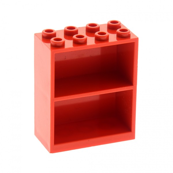 1x Lego Schrank rot 2x4x4 Bücher Regal Puppenhaus Homemaker Bookcase 1