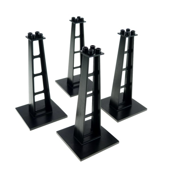 4 x Lego System Stütze schwarz 6x6x10 Säule Pfeiler Träger Blacktron Monorail bridge 6991 6988 4565 6399 2681