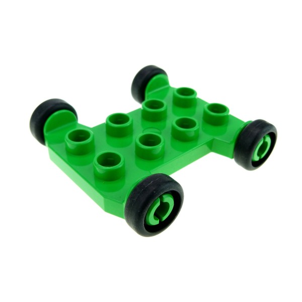1x Lego Duplo Fahrzeug Fahrgestell hell grün 2x4 Mischer Unterbau 42092c01